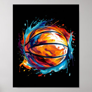Basketball In Art Design 1 Poster