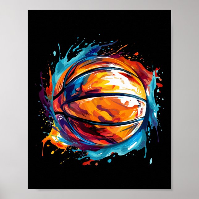 Basketball In Art Design 1  Poster (Front)