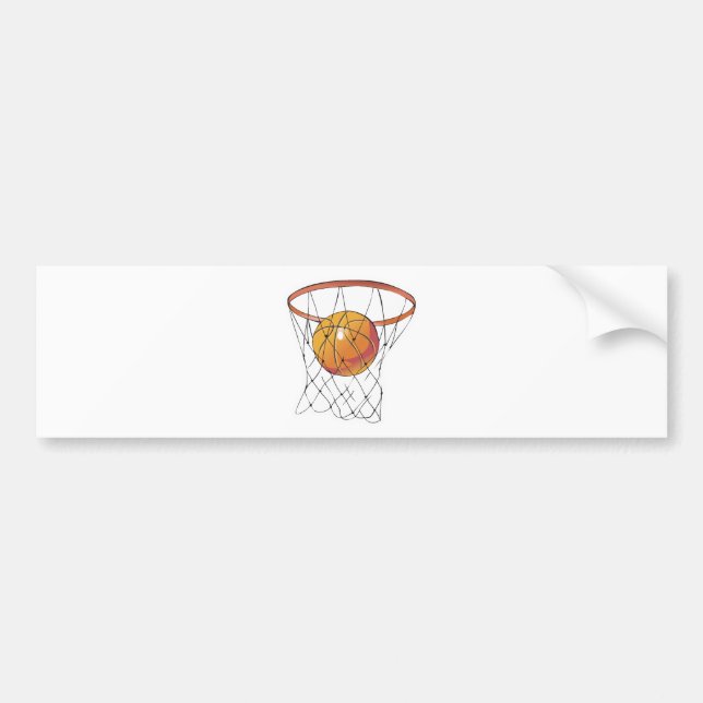 basketball in hoop bumper sticker (Front)
