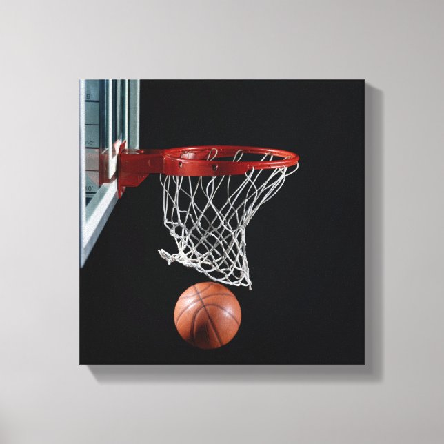 Basketball in Hoop Canvas Print (Front)