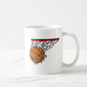 Basketball in hoop coffee mug