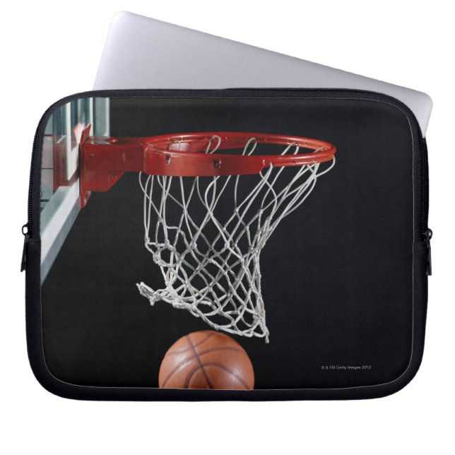Basketball in Hoop Laptop Sleeve (Front)