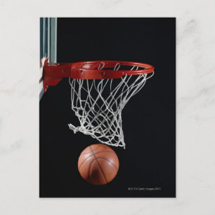 Basketball in Hoop Postcard