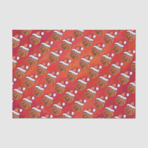 Basketball in Santa Hat Pattern Tissue Paper