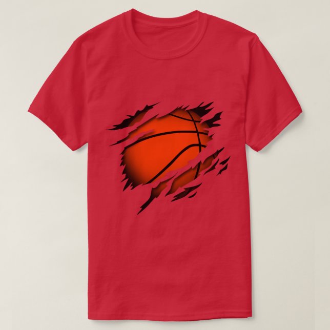 Basketball in the heart basketball player passion  T-Shirt (Design Front)