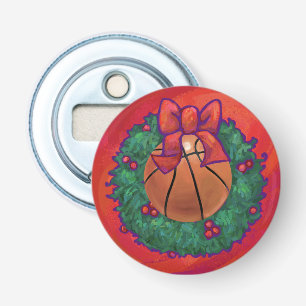 Basketball Inside Christmas Wreath Bottle Opener