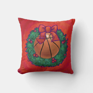 Basketball Inside Christmas Wreath Cushion