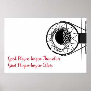 Basketball Inspirational Quote Inspire Players Poster