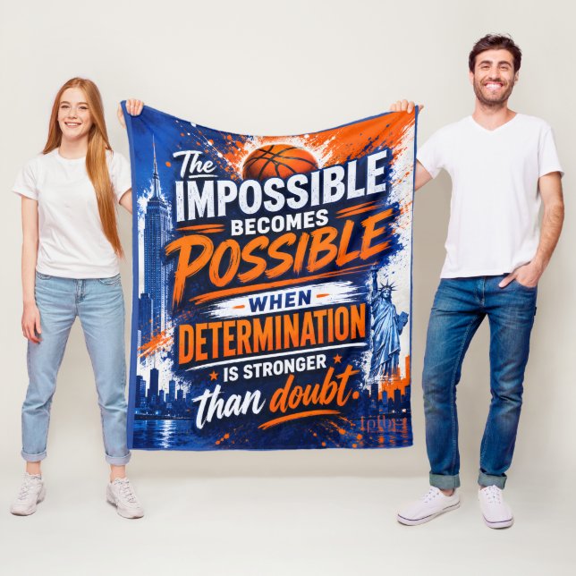 BASKETBALL-INSPIRED MOTIVATIONAL FLEECE BLANKET (In Situ)