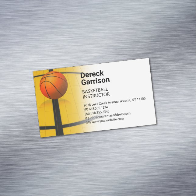 Basketball Instructor | Coach | Trainer Magnetic Business Card (In Situ)