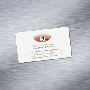 Basketball Instructor   Coach   Trainer Magnetic Business Card