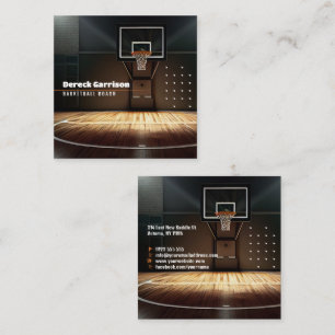 Basketball Instructor   Coach   Trainer Square Business Card