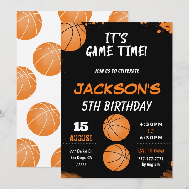 basketball Invitation (Front/Back)