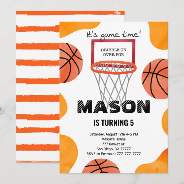 basketball Invitation (Front/Back)