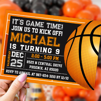 Basketball invitation, Basketball Birthday Party Invitation