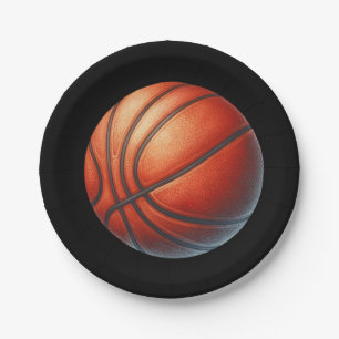 Basketball Invite, Boy Birthday Party Paper Plate