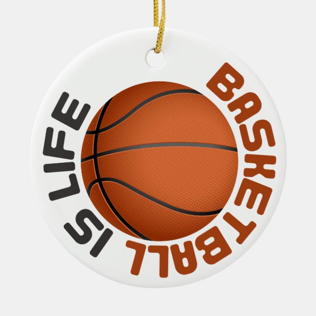 Basketball is Life Ceramic Tree Decoration (Front)