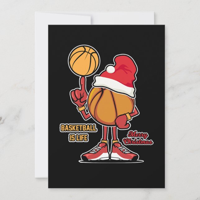 Basketball Is Life Christmas Sports Player Gift Invitation (Front)