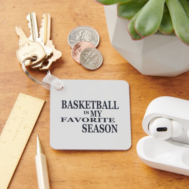 Basketball is my favorite season with blue ball key ring (Desk)