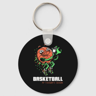 Basketball Is My Favourite Season Cute Cartoon  Key Ring
