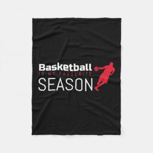 Basketball Is My Favourite Season Dribble Fleece Blanket