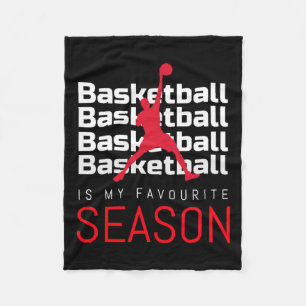 Basketball Is My Favourite Season Dunk  Fleece Blanket