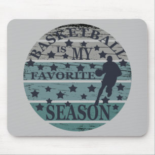 basketball is my favourite season retro sunset mouse mat