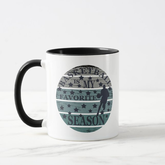 basketball is my favourite season retro sunset mug (Left)