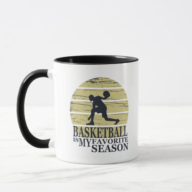basketball is my favourite season retro sunset mug (Left)