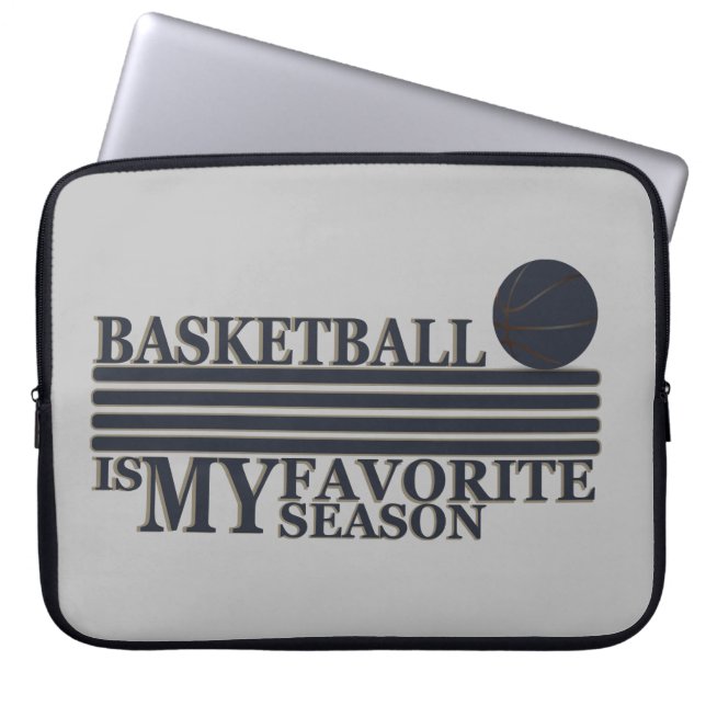 Basketball is my favourite season with blue ball laptop sleeve (Front)