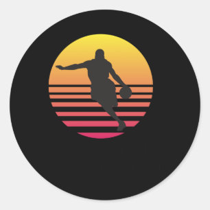 Basketball Is My Favourite Sunset Dribble Classic Round Sticker