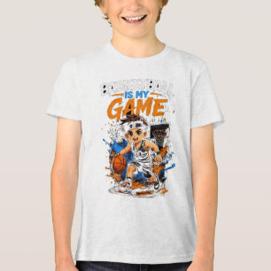 Basketball Is My Game   Cool Sports Design for Kid Tri-Blend Shirt