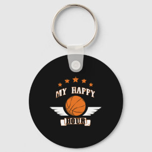 Basketball Is My Happy Hour Key Ring