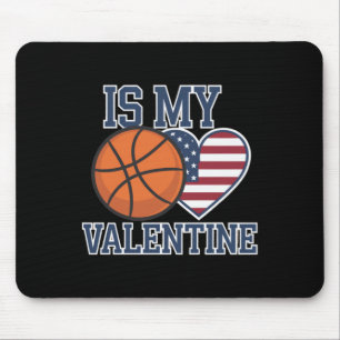 Basketball Is My Heart On Valentine's Day Mouse Mat