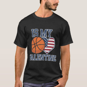 Basketball Is My Heart On Valentine's Day T-Shirt