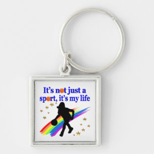 BASKETBALL IS MY LIFE BASKETBALL DESIGN KEY RING
