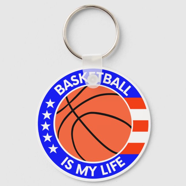 Basketball is my life. Sport player gift ideas Key Ring (Front)