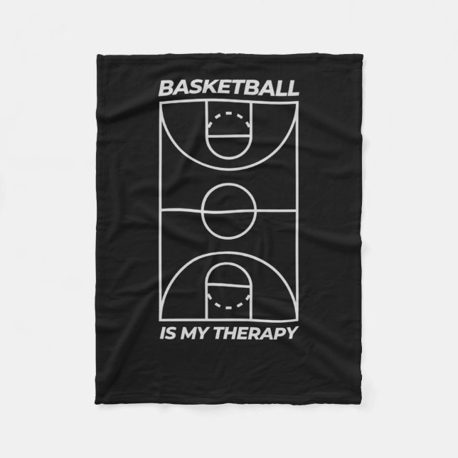Basketball Is My Therapy  Fleece Blanket (Front)