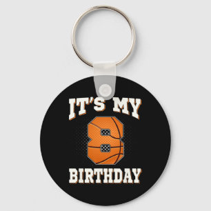 Basketball It's My 8th Birthday 8 Years Old Boy Gi Key Ring