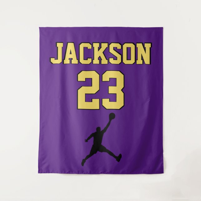 Basketball Jersey Backdrop | Player Team Number Tapestry (Front)