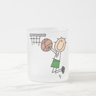 Basketball Jump Shot - Green T-shirts and Gifts Frosted Glass Coffee Mug