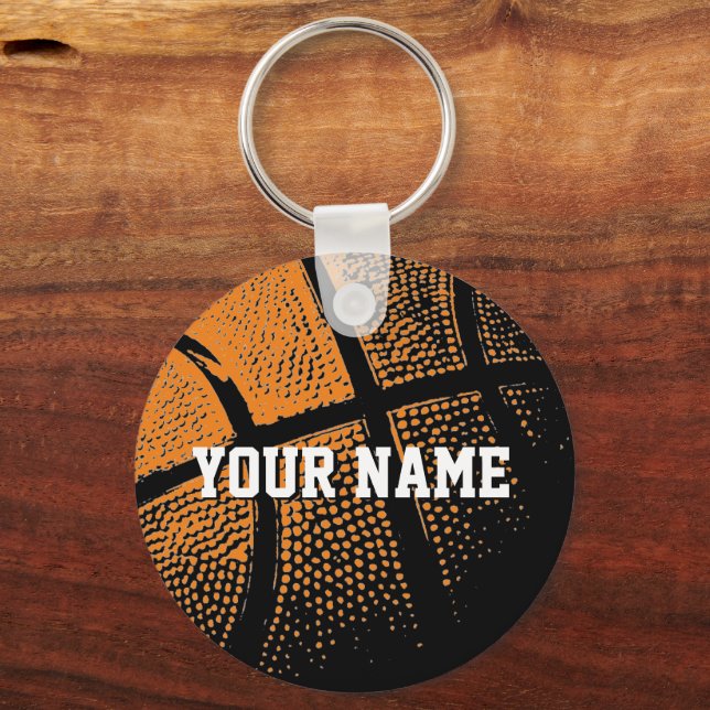 Basketball keychain gift with custom name (Front)