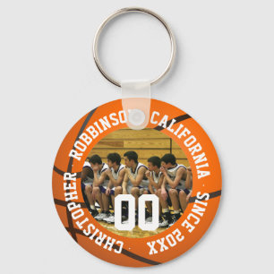 Basketball keychain w/ team photo