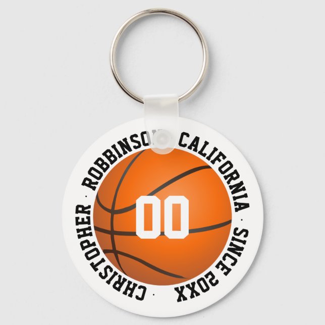 Basketball keychain with player number name  (Front)