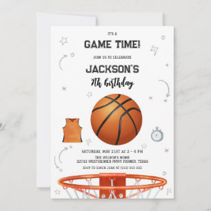 Basketball Kids Boy Birthday Party Invitation