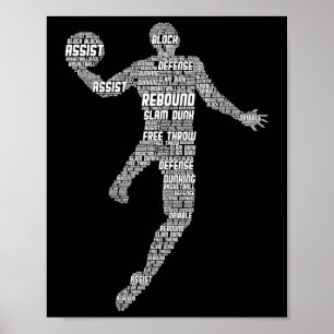 Basketball Kids Boys Men  Poster