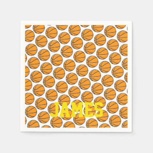 Basketball Kids Custom Name Sports Party Napkins