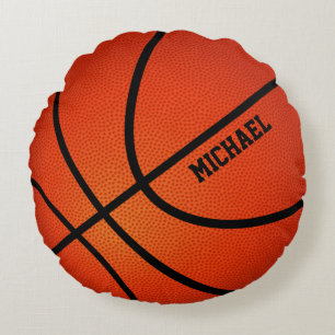 Basketball Kids Name Personalised Round Cushion