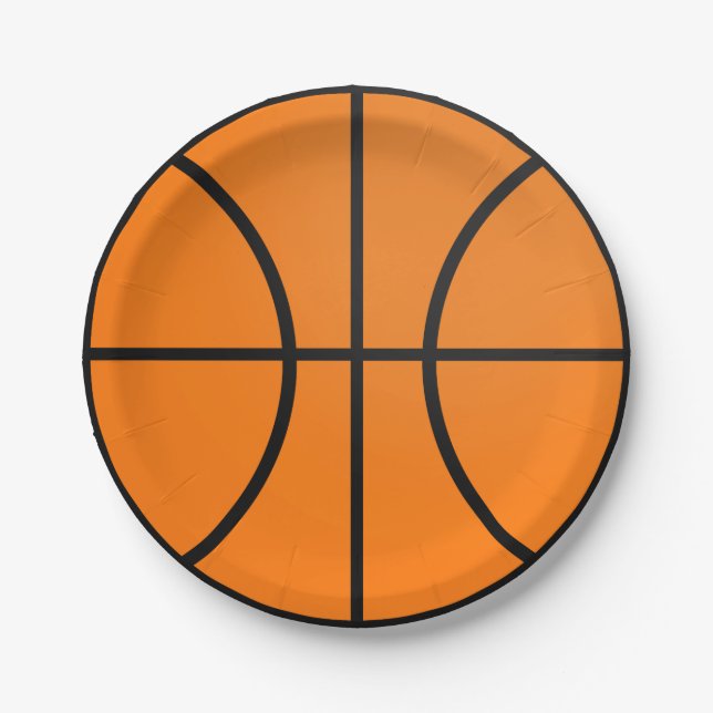 Basketball Kids Sports Birthday Party Paper Plates (Front)