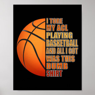 Basketball Knee Ligament Injury Fun Poster